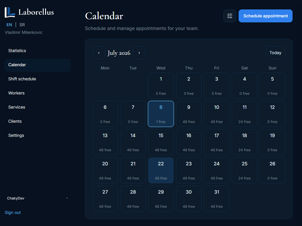 Laborellus calendar